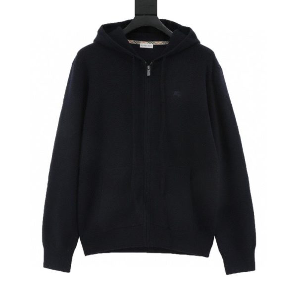 designer,replica,clothing,fake,1:1,lv,luxury,high quality Burberry equestrian embroidered zip-up knit hooded jacket (B949)