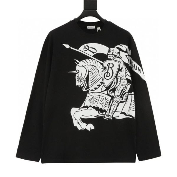 designer,replica,clothing,fake,1:1,lv,luxury,high quality Burberry Cotton Top, Horse Print Long-Sleeve T-Shirt (DCAE)