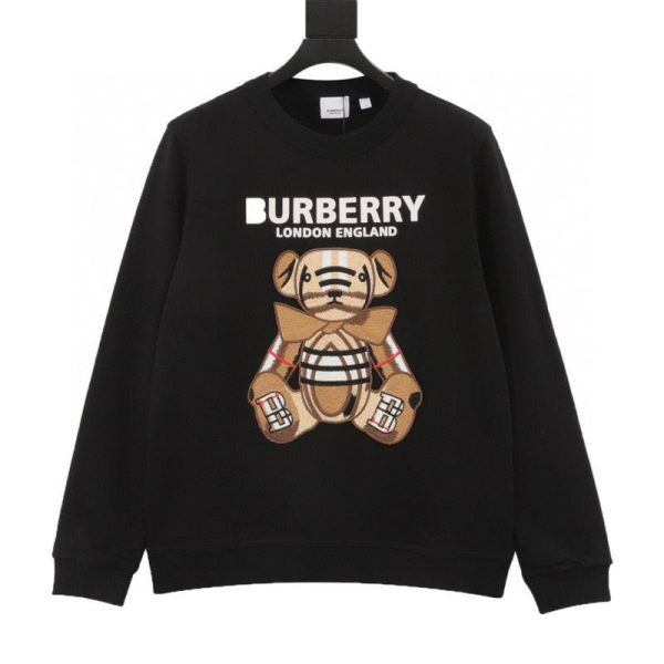 designer,replica,clothing,fake,1:1,lv,luxury,high quality Burberry Embroidered Teddy Bear Crew Neck Sweatshirt (58E5)