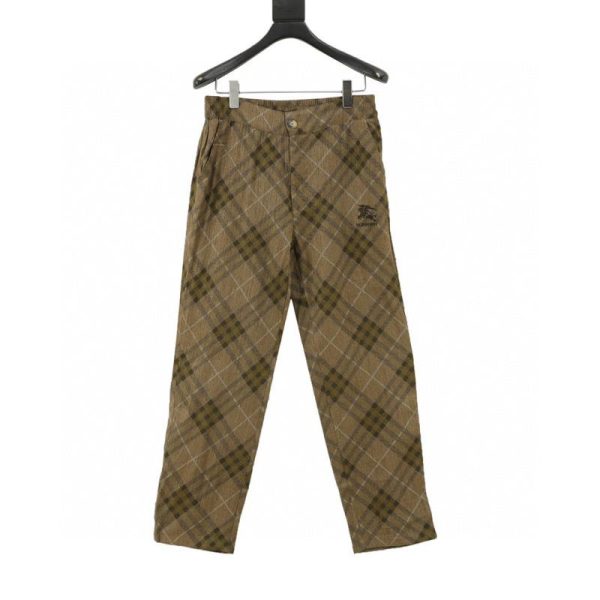 designer,replica,clothing,fake,1:1,lv,luxury,high quality Burberry Pants with Equestrian Embroidery Check Pattern (D861)