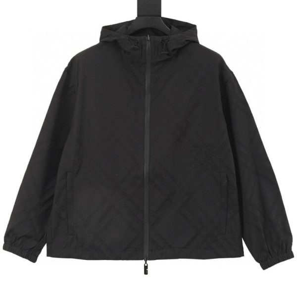 designer,replica,clothing,fake,1:1,lv,luxury,high quality Burberry Ponytail Check Hooded Jacket (CF75)