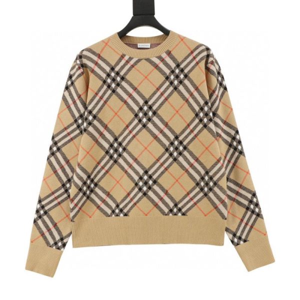 designer,replica,clothing,fake,1:1,lv,luxury,high quality Burberry’s new twill check wool blend pullover crew neck sweater (BA1B)