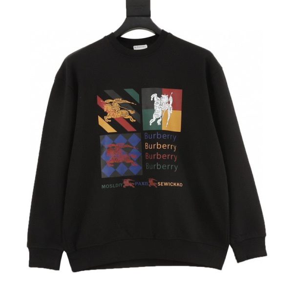 designer,replica,clothing,fake,1:1,lv,luxury,high quality Burberry square horse print short-sleeved T-shirt (CE36)