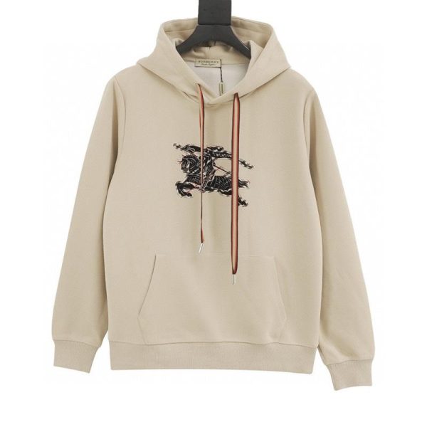 designer,replica,clothing,fake,1:1,lv,luxury,high quality Burberry check equestrian flocked print hoodie (045F)