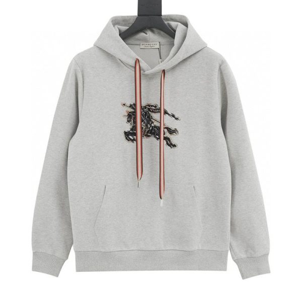 designer,replica,clothing,fake,1:1,lv,luxury,high quality Burberry check equestrian flocked print hoodie (712D)