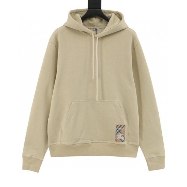 designer,replica,clothing,fake,1:1,lv,luxury,high quality Burberry check patchwork equestrian cotton hoodie (5CF0)