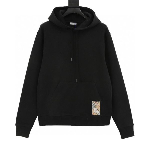 designer,replica,clothing,fake,1:1,lv,luxury,high quality Burberry check patchwork equestrian cotton hoodie (7061)