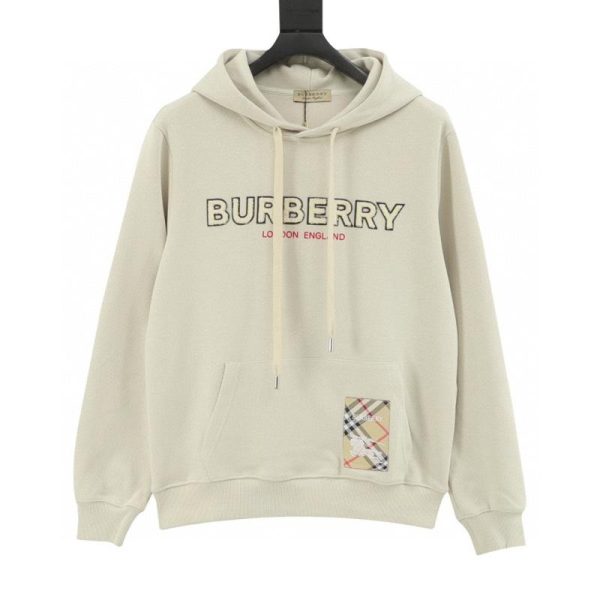 designer,replica,clothing,fake,1:1,lv,luxury,high quality Burberry Terry Cloth Appliqué Letter Hoodie (32E6)