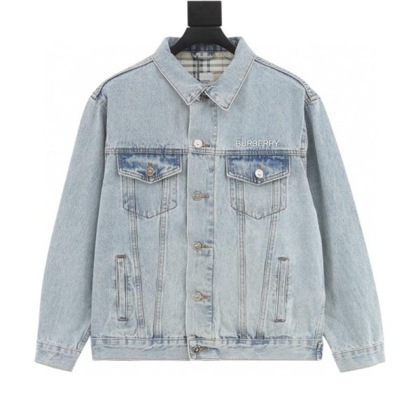 designer,replica,clothing,fake,1:1,lv,luxury,high quality Burberry classic embroidered bear logo denim jacket (4649)