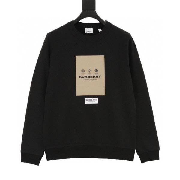 designer,replica,clothing,fake,1:1,lv,luxury,high quality Burberry patch-label crewneck sweatshirt (23B6)