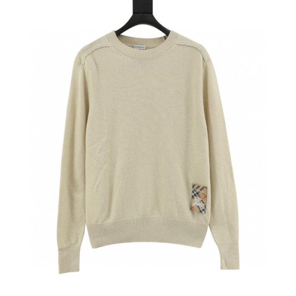 designer,replica,clothing,fake,1:1,lv,luxury,high quality Burberry Patchwork Label Equestrian Crew Neck Sweater (AF21)