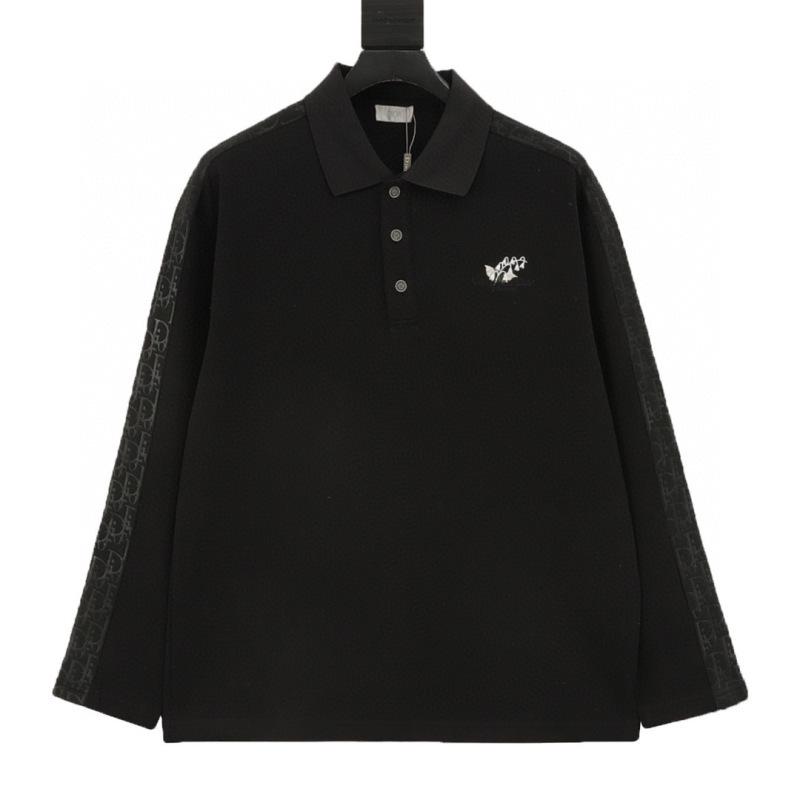 designer,replica,clothing,fake,1:1,lv,luxury,high quality Dior long-sleeved polo shirt with embroidered ribbon collar (FC21) designer,replica,clothing,fake,1:1,lv,luxury,high quality Dior long-sleeved polo shirt with embroidered ribbon collar (FC21)