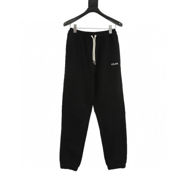 designer,replica,clothing,fake,1:1,lv,luxury,high quality Celine Embroidered Logo Terry Cotton Drawstring Sweatpants (470D)