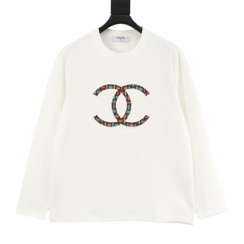 designer,replica,clothing,fake,1:1,lv,luxury,high quality CHANEL/Chanel Brocade Double C Logo Embroidered Long-Sleeve T-Shirt (BCE8) designer,replica,clothing,fake,1:1,lv,luxury,high quality CHANEL/Chanel Brocade Double C Logo Embroidered Long-Sleeve T-Shirt (BCE8)