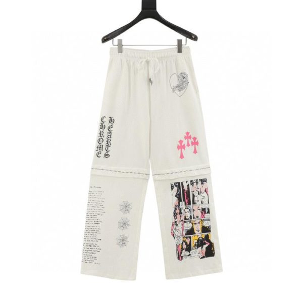 designer,replica,clothing,fake,1:1,lv,luxury,high quality Chrome Hearts DeadlyDoll Comic Strip Pants (A2A2)