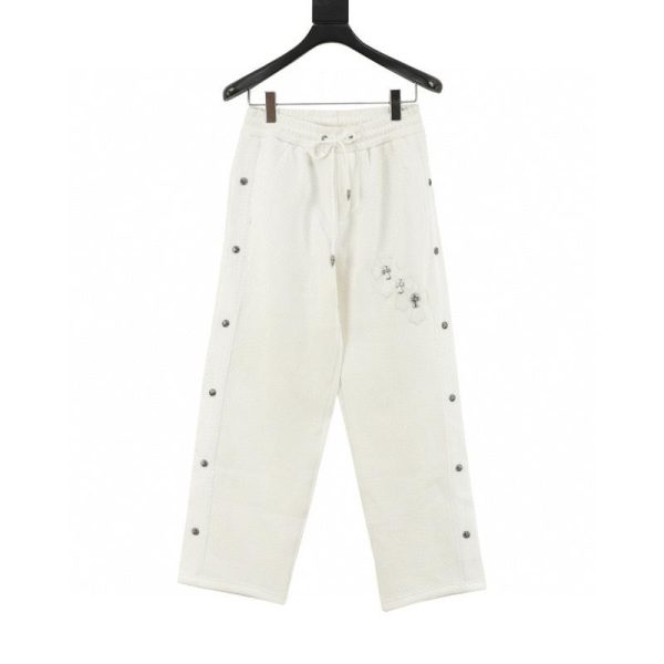 designer,replica,clothing,fake,1:1,lv,luxury,high quality Chrome Hearts Cross Appliqué Embroidered Trousers (1667)