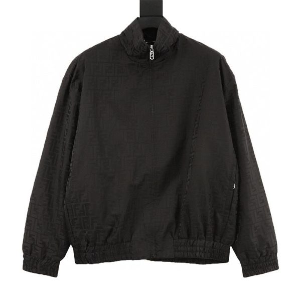 designer,replica,clothing,fake,1:1,lv,luxury,high quality FENDI all-over print stand-up collar nylon jacket (8DC5)