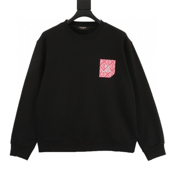 designer,replica,clothing,fake,1:1,lv,luxury,high quality FENDI Crew Neck Sweatshirt with Faux Pockets (4EB1)