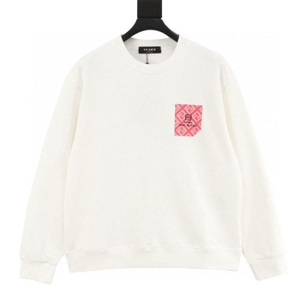 designer,replica,clothing,fake,1:1,lv,luxury,high quality FENDI Crew Neck Sweatshirt with Faux Pockets (C357)