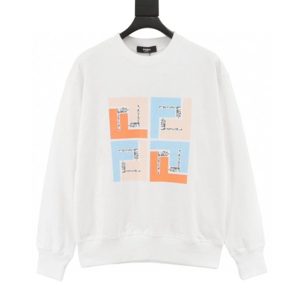 designer,replica,clothing,fake,1:1,lv,luxury,high quality FENDI Square Logo Crew Neck Sweatshirt (47D5)