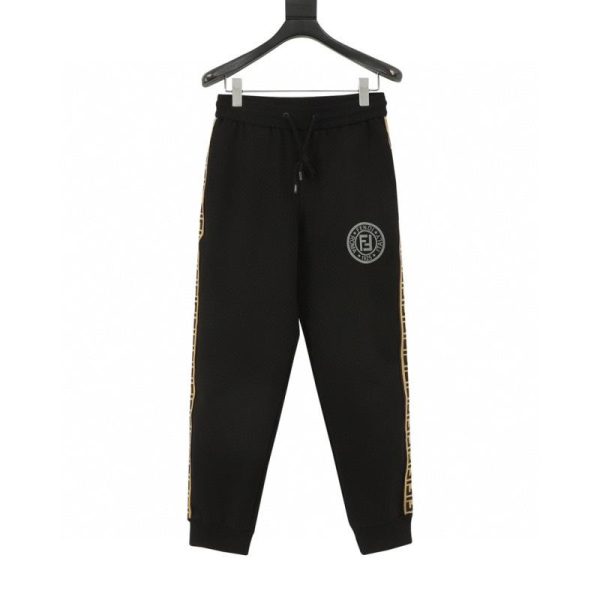 designer,replica,clothing,fake,1:1,lv,luxury,high quality Fendi trousers with large FF logo and side webbing (9CE6)