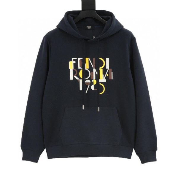 designer,replica,clothing,fake,1:1,lv,luxury,high quality Fendi Color Block Foamed Letter Print Hoodie (C16C)