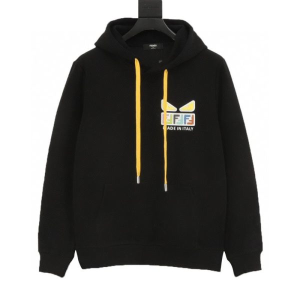 designer,replica,clothing,fake,1:1,lv,luxury,high quality Fendi Terry Embroidered Eyes Hooded Sweatshirt (644D)