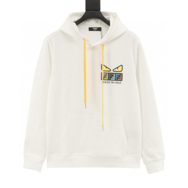 designer,replica,clothing,fake,1:1,lv,luxury,high quality Fendi Terry Embroidered Eyes Hooded Sweatshirt (F94A)