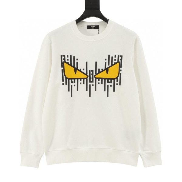 designer,replica,clothing,fake,1:1,lv,luxury,high quality Fendi Rubber Eyewear Crew Neck Sweatshirt (6BD2)