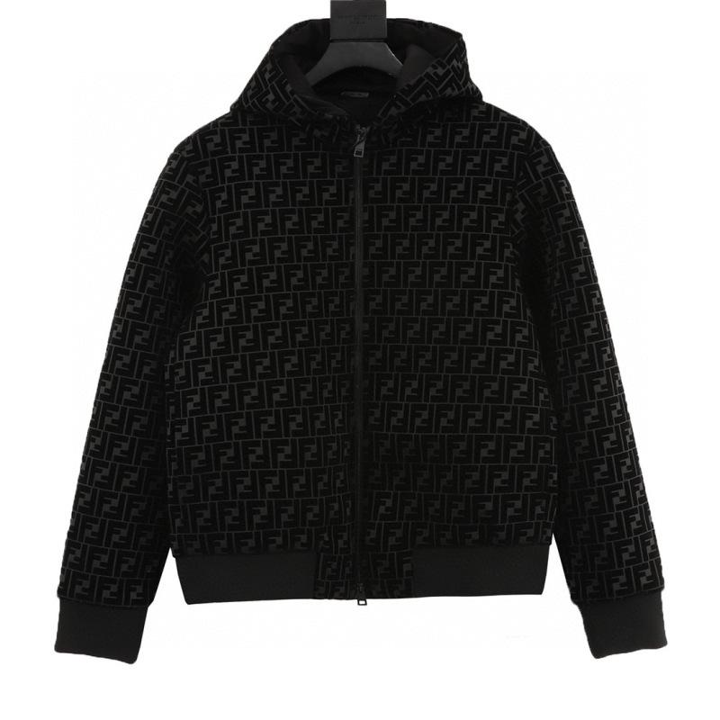 designer,replica,clothing,fake,1:1,lv,luxury,high quality Fendi FF Flocked Zip-Up Hooded Jacket (8C7B) designer,replica,clothing,fake,1:1,lv,luxury,high quality Fendi FF Flocked Zip-Up Hooded Jacket (8C7B)