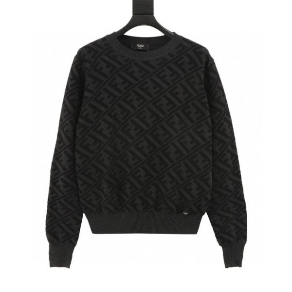 designer,replica,clothing,fake,1:1,lv,luxury,high quality FENDI Twill FF Pullover Knit Sweater (A503)