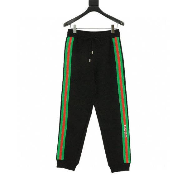 designer,replica,clothing,fake,1:1,lv,luxury,high quality Gucci red and green striped trousers (094D)