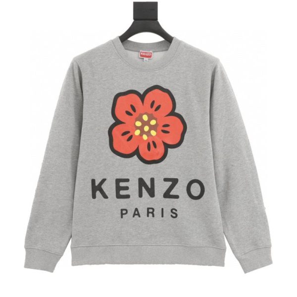 designer,replica,clothing,fake,1:1,lv,luxury,high quality KENZO Crew Neck Sweatshirt with Begonia Flower Print on the Chest (6EDD)