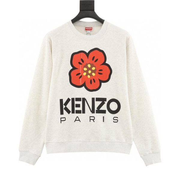 designer,replica,clothing,fake,1:1,lv,luxury,high quality KENZO Crew Neck Sweatshirt with Begonia Flower Print on the Chest (74DD)