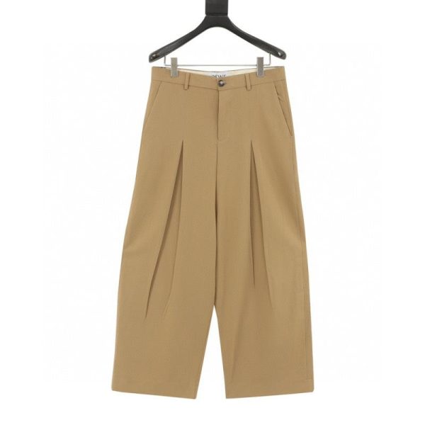 designer,replica,clothing,fake,1:1,lv,luxury,high quality Loewe buckle wide-leg trousers (4C33)