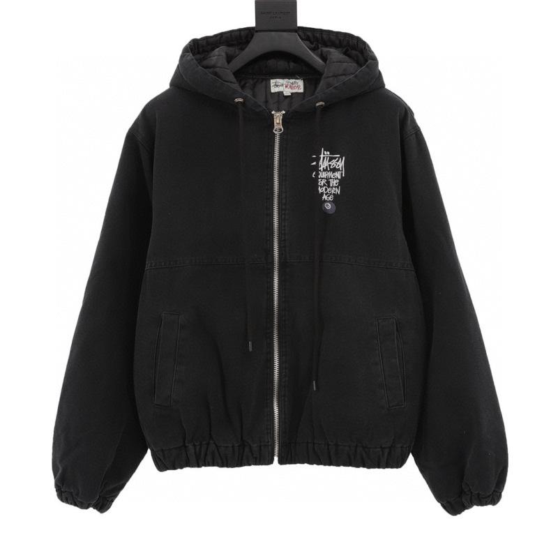designer,replica,clothing,fake,1:1,lv,luxury,high quality Stussy washed distressed letter embroidery black 8 hooded down jacket (5C01) designer,replica,clothing,fake,1:1,lv,luxury,high quality Stussy washed distressed letter embroidery black 8 hooded down jacket (5C01)