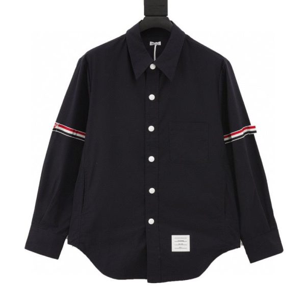 designer,replica,clothing,fake,1:1,lv,luxury,high quality Thom Browne Double-Sleeve Webbing Jacket Shirt (2B0D)