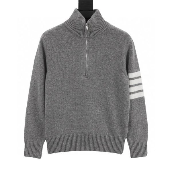 designer,replica,clothing,fake,1:1,lv,luxury,high quality Thom Browne Four-and-a-Half Stripe Zip-Up Sweater (93ED)