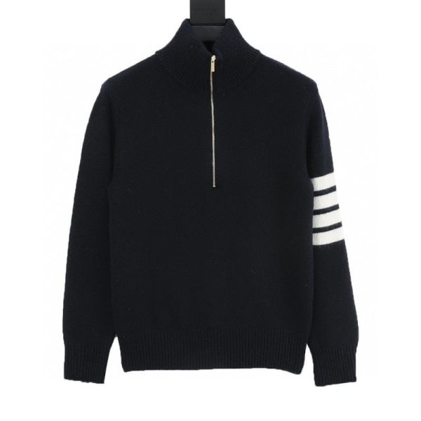 designer,replica,clothing,fake,1:1,lv,luxury,high quality Thom Browne Four-and-a-Half-Line Zipper Sweater (DFB1)