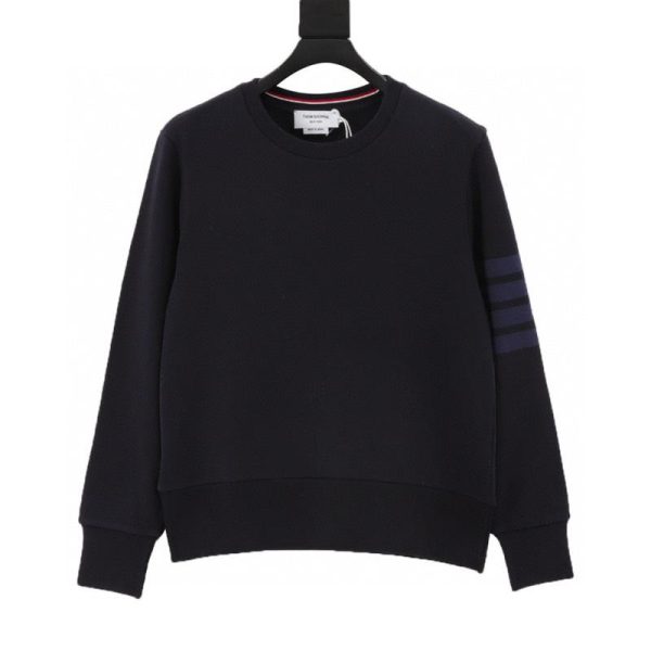 designer,replica,clothing,fake,1:1,lv,luxury,high quality Thom Browne Four-Bar Yarn-Dyed Crew Neck Sweatshirt (68B6)
