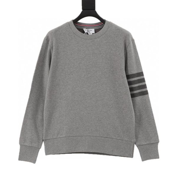 designer,replica,clothing,fake,1:1,lv,luxury,high quality Thom Browne Four-Bar Yarn-Dyed Crew Neck Sweatshirt (C907)