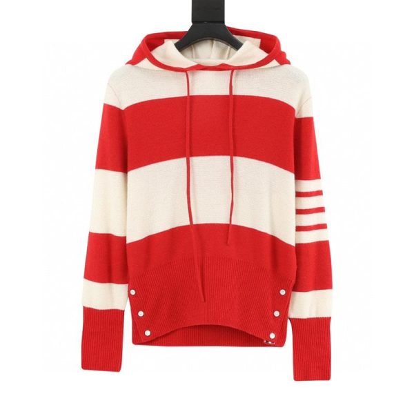 designer,replica,clothing,fake,1:1,lv,luxury,high quality Thom Browne Wide Striped Knit Hoodie (24C0)