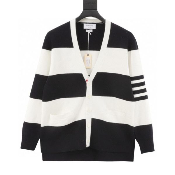 designer,replica,clothing,fake,1:1,lv,luxury,high quality Thom Browne Wide Striped Knit Cardigan (4326)