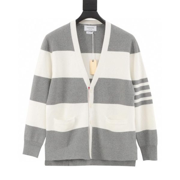 designer,replica,clothing,fake,1:1,lv,luxury,high quality Thom Browne Wide Striped Knit Cardigan (9108)