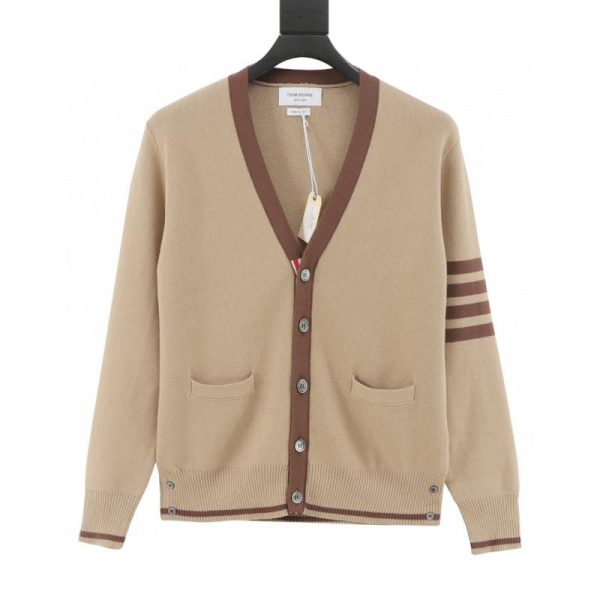 designer,replica,clothing,fake,1:1,lv,luxury,high quality Thom Browne Color-Blocked Cotton Knit Cardigan (F71A)