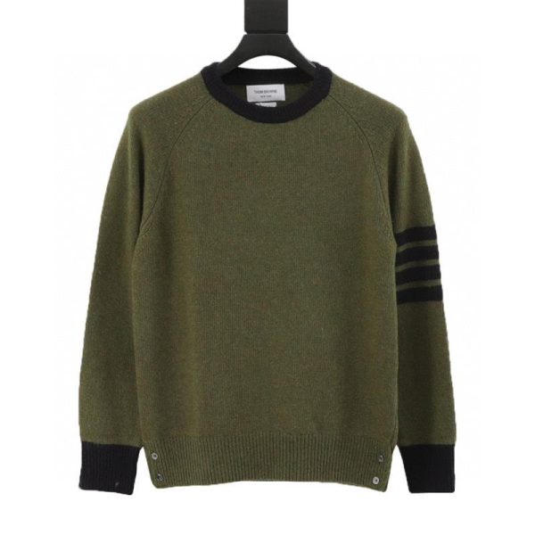 designer,replica,clothing,fake,1:1,lv,luxury,high quality Thom Browne color-blocked wool crew neck sweater (DD64)