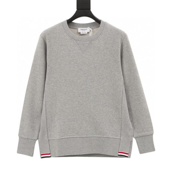 designer,replica,clothing,fake,1:1,lv,luxury,high quality Thom Browne New Crew Neck Sweatshirt with Webbing at the Hem (1CDE)