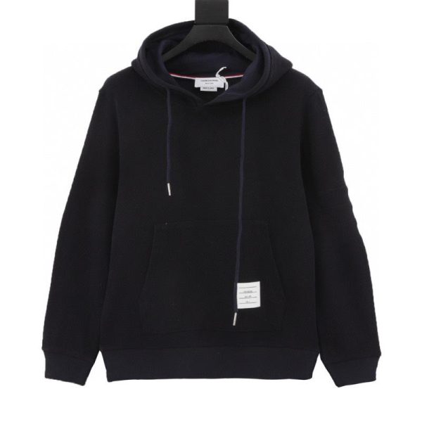 designer,replica,clothing,fake,1:1,lv,luxury,high quality Thom Browne Subtle Pattern Four-Stripe Hooded Sweatshirt (EFB1)