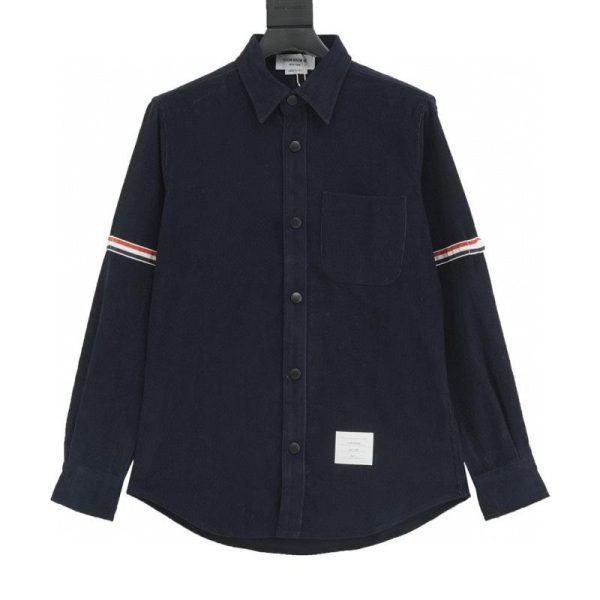 designer,replica,clothing,fake,1:1,lv,luxury,high quality Thom Browne Corduroy Double-Sleeve Label Jacket Shirt (03DB)