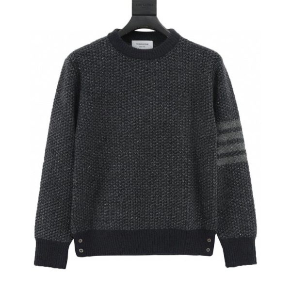 designer,replica,clothing,fake,1:1,lv,luxury,high quality Thom Browne Textured Knit Crew Neck Sweater (22E2)